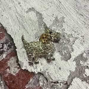 Napier Silver & Gold Pavé Scottish Terrier Brooch
